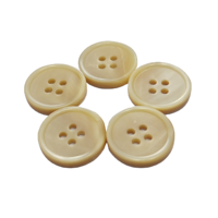 Botones de Concha de Taro Naturales, 4 Agujeros, 18mm, Redondos, Planos, Color Beige Horneado, para Camisas