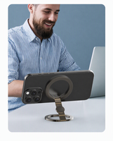 Support de téléphone rotatif en alliage de zinc magnétique et flexible, réglable, et support de bureau pour fidget spinner de jeu, pour voiture, salle de bain, bureau, salon