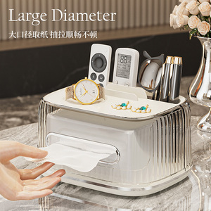 Boîte à mouchoirs transparente haut de gamme avec fonction d'organisation pour le rangement sur le bureau à la maison ou au bureau, utilisation polyvalente - Product Image 4