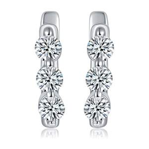 Pendientes de Aro Finos Rui Chuan de Plata Pura 925 con Moissanita y Material de Silicona para Fiesta - Product Image 1