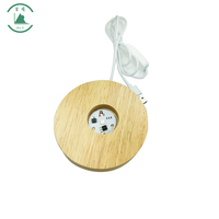 Support de base en bois 3D LED pour veilleuse en verre cristal, avec câble USB, cadeau original, directement de l'usine