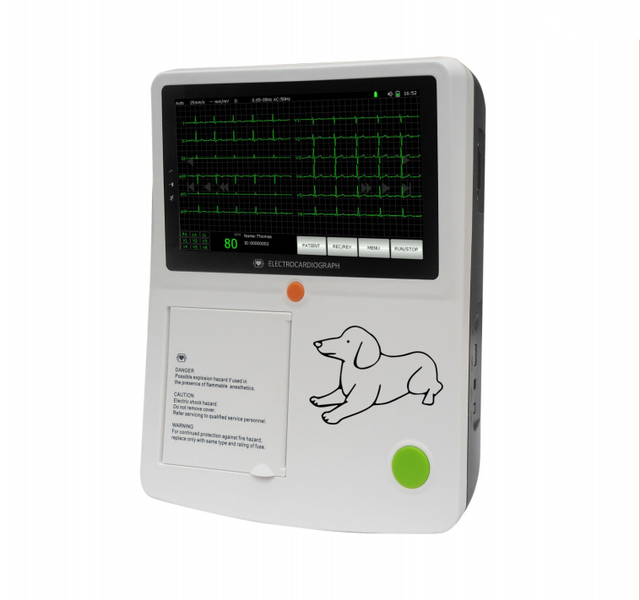 A3 12 Lead Veterinary ECG Machine with ECG Cable and Electrodes for Animals Like Dogs,cats, Horses, Sheep Etc.