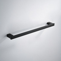 Ensemble de salle de bain mural en acier inoxydable noir 4 pièces Kit d'accessoires de toilettes carrés modernes pour l'organisation de l'hôtel/de la maison