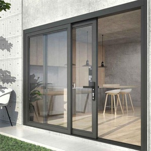 DAIYA <span class=keywords><strong>legno</strong></span> porta scorrevole con telaio pannello di alluminio scorrevole esterno patio porta in alluminio - Product Image 6