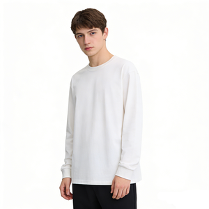 <span class=keywords><strong>เสื้อ</strong></span><span class=keywords><strong>ยืด</strong></span>แขนยาวผ้าฝ้ายหนา 260 กรัม สำหรับฤดูใบไม้ผลิและฤดูใบไม้ร่วง แบบยูนิเซ็กซ์ สีพื้นเรียบง่าย คอกลม ใส่เป็นเสื้อตัวในได้ ใส่สบาย - Product Image 3
