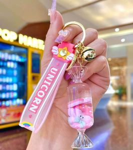 Cute Creative Floating Liquid Keychain Milk Tea Bottle Keychain Quicksand Bottle <b>Key</b> Chain Acrylic Oil Bag Car Cartoon <b>Key</b> <b>Ring</b> - Product Image 6