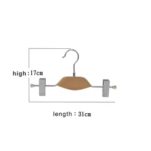 사용자 정의 새로운 디자인 나무 클램프 공간 절약 바지 옷걸이 새겨진 로고