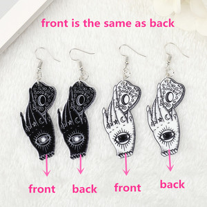 1 paire de boucles d'oreilles <span class=keywords><strong>Ouija</strong></span> Board Drop Hand Eye Divination Gothique Acrylique <span class=keywords><strong>Jeu</strong></span> Magique - Product Image 3