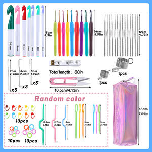 Kit de <span class=keywords><strong>crochet</strong></span> complet en plastique simple pour travaux manuels, crochets ergonomiques pour le bricolage - Product Image 6