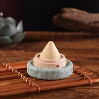 Outils de moxibustion en gros, brûleur de moxa en bois écologique avec anneau en jade, thérapie de moxibustion naturelle
