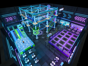 Parc d'aventure intérieur pour enfants sur le thème cyberpunk, service tout-en-un, grand toboggan, aire de jeux intérieure pour enfants avec trampoline - Product Image 3