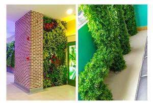 Fábrica a granel al por mayor Precio de fabricación <span class=keywords><strong>seto</strong></span> <span class=keywords><strong>artificial</strong></span> jardín ocultación hierba pared decoración hierba falsa para pared - Product Image 3