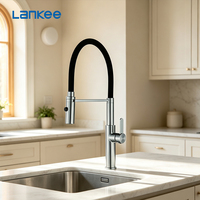Robinet de cuisine monocommande chromé à double fonction avec douchette extractible, mélangeur eau chaude et froide, certifié CUPC, pour économie d'eau