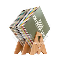12 'Sapele & Acrylique Record Storage Holder Haute Qualité et 20-30 Capacité Vinyle Record Cabinet Boîte De Rangement
