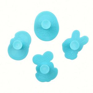 Ensemble d'outils de pâtisserie 3D personnalisés, emporte-pièces en plastique coloré avec poignée à ressort, forme d'œuf de Pâques, OEM/ODM - Product Image 2