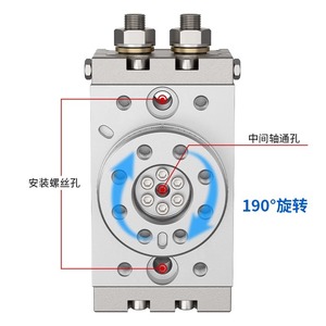 กระบอกลมแบบหมุน Dde Dade Pneumatics รุ่น Msqb 10A 20 30 50 70 100 200 ตัวกระบอกทำจากอะลูมิเนียม พร้อมระบบปรับมุม - Product Image 2