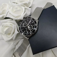 Montre à quartz multifonctionnelle Turck pour homme, 43 mm, chronographe, résistante à l'eau jusqu'à 50 m, design simple, aiguilles classiques, acier inoxydable