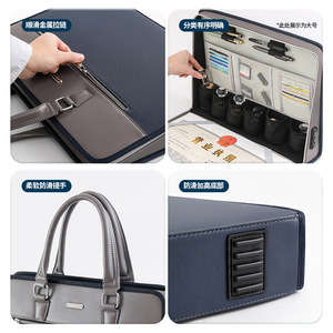 Bolso de Mano Niandduo Todo en Uno, de Cuero, para Viajes de Negocios, Impermeable, Retráctil, de Color Sólido, para Hombre - Product Image 4