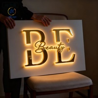 Enseigne lumineuse LED en acier inoxydable, enseigne en métal, enseigne lumineuse LED personnalisée, logo 3D, enseigne commerciale pour la publicité