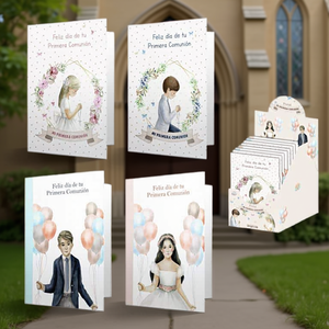 Cartes de vœux pour la communion, lot de 12 pièces, pour garçon et fille, pour la célébration de la première communion - Product Image 2