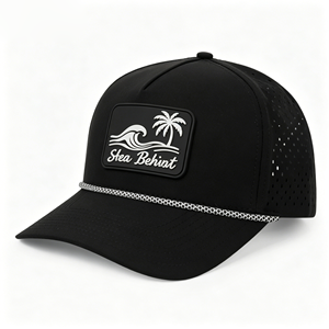Premium 5 Panel Laser Perforated Golf Rope Hat <b>Waterproof</b> Baseball <b>Cap</b> - Product Image 2