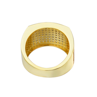 Herren-Schmuck Iced Out 5A-Grad Kubikzirkonia Messing 18K Vergoldet Rhodium-Plattiert Hochzeits-Verlobungsring Geschenk Party