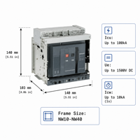 Disjoncteur DC MasterPact NW10-NW40 1000A-4000A, type extractible, ACB DC pour BESS solaire et réseau DC industriel