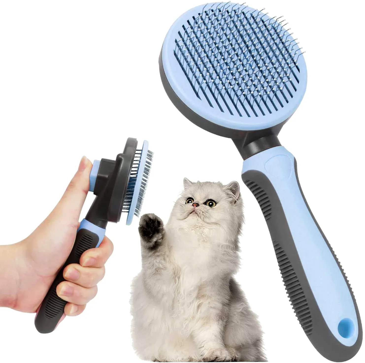 LOGO personalizzato toelettatura Pet Pet spazzola rimozione peli cane gatto e pettine per capelli rimuove pettine corto massaggiatore per gatti cane spazzola pulizia