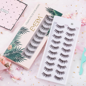 EMEDA 004 3D faux lashes wholesale 5pairs/10pairs custom packaging box with lash glue and applicator In stock