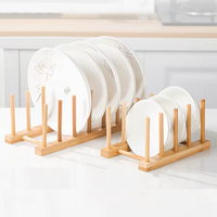 Support en bois pour assiettes et tasses, plateau de rangement pour thé, organisateur de vaisselle et de bols de cuisine