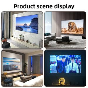 Sabit çerçeve projeksiyon perdesi 16:9 4K Ultra HD ev sineması sinema projeksiyon ekranı siyah kadife kenarlı - Product Image 4