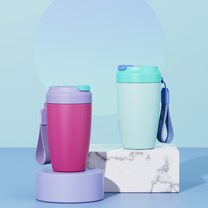 Gobelet isotherme en acier inoxydable 304 au design moderne, avec logo personnalisé, double paroi, couvercle thermique sous vide, paille, pour eau et café, 13oz/400ml - Product Image 6