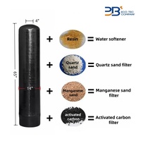 Prix de gros, réservoir de traitement de l'eau en FRP de couleur bleu/noir, 125/150 psi, 14x65 pouces, 4T, pour système de filtre adoucisseur d'eau multimédia