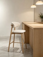 Tabouret de bar de luxe en cuir crème, chaises de bar personnalisables avec coussin de siège et pieds de chaise pour salon, villa, hôtel et bar
