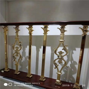 <span class=keywords><strong>2025</strong></span> mới nhất màu vàng đồng thau cầu thang lan can kim loại sân thượng lan can thiết kế vàng màu nhôm hiên lan can - Product Image 1