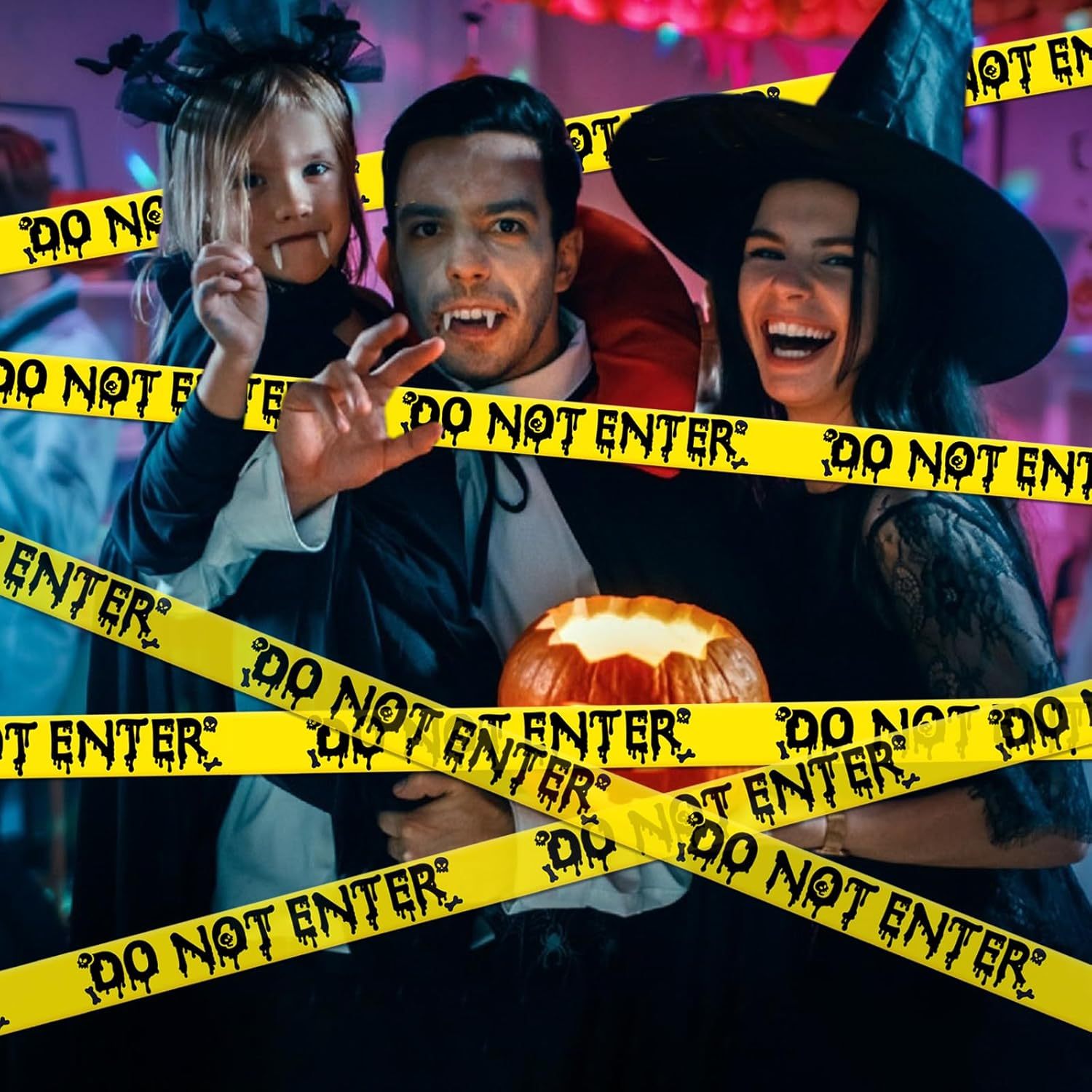 Halloween Decorations DIY Supplies Yellow Black Scary Caution Tape Hazard Warning Door Haunted Houses Deco for Indoor · image 5