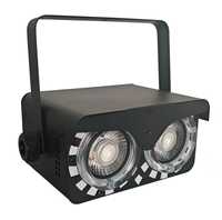 2 pièces Éclairage de scène pour DJ : Projecteurs Cob Blinder à 2 faisceaux, Projecteurs PAR LED pour public, Barres de lumière à effet matriciel avec anneau Aura blanc chaud et RGB