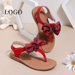 Sandales plates d'été personnalisées avec logo, à nœud, pour filles, taille 23-36 - Product Image 3