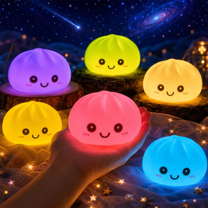 Hot Sales Night <b>Lights</b> Glowing Dumplings Desktop Ornament Cute Glowing Dumpling Steamer <b>Box</b> Kawaii Dumpling <b>Lights</b> Squeeze Toy - Product Image 6