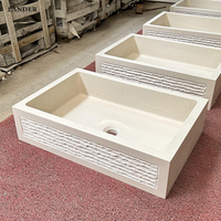 Landerstone Moca Crema évier en pierre naturelle toilette marbre salle de bain évier hôtel chambre marbre lavabo évier