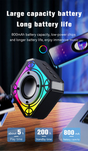 TWS Stereo <span class=keywords><strong>BT</strong></span> Mech thiết kế bluetooths 5 Wát xách tay không dây RGB Mini loa chơi game - Product Image 6