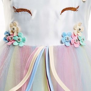 Multicolore ragazze <span class=keywords><strong>unicorno</strong></span> Costume festa di spettacolo abito da principessa <span class=keywords><strong>unicorno</strong></span> arcobaleno abito lungo Tulle matrimonio compleanno principessa - Product Image 4