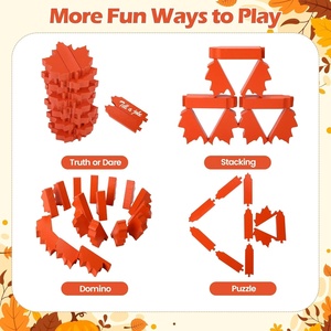 Juego de dominó de madera de Acción de Gracias Juego de equilibrio de torre de caída amigable para niños para familiares y amigos Adultos - Product Image 6