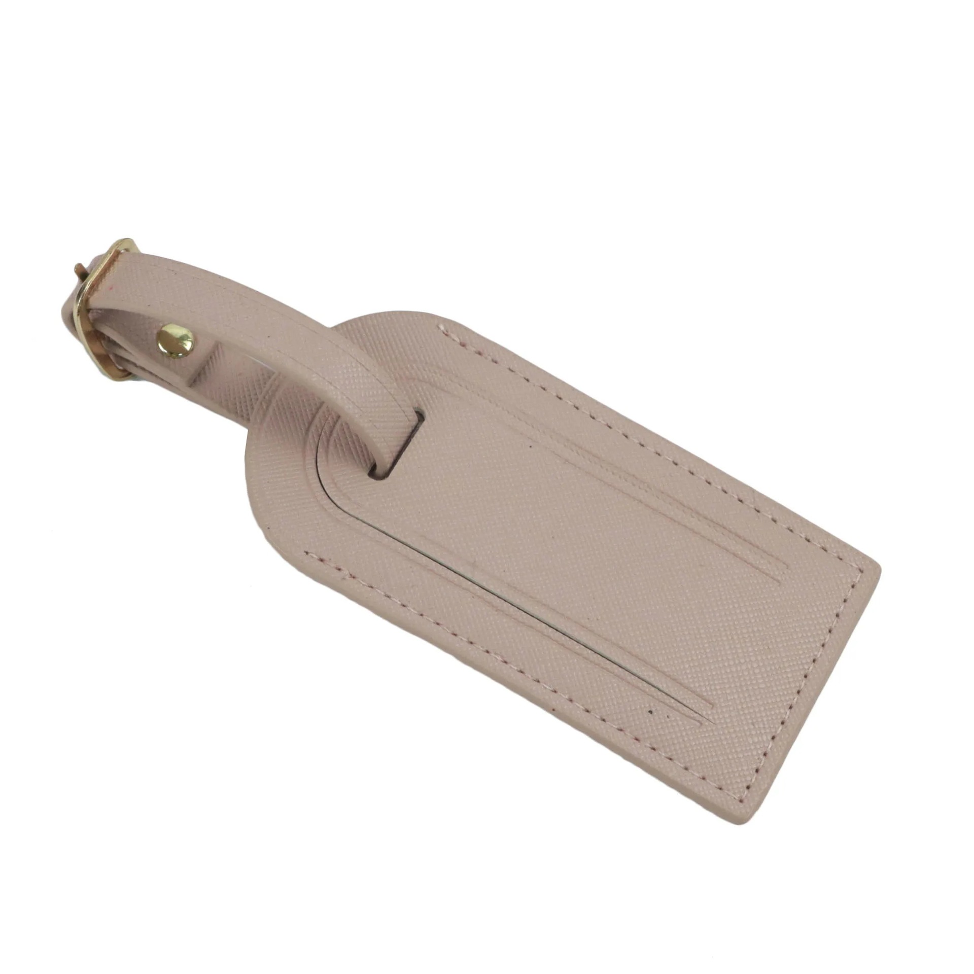Étiquette de bagage rose clair