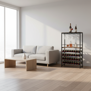 رف تخزين نظارات ونبيذ حديث 6 طبقات لتناول الطعام بار منزلي سهل التجميع لشقة الفلل الفندقية - Product Image 1