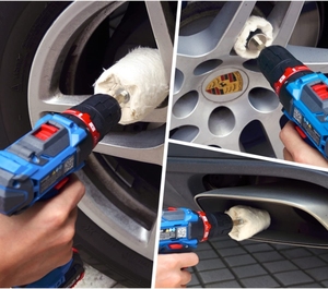 Roues de polissage chromées pour <span class=keywords><strong>perceuse</strong></span>, y compris des tampons de polissage en tissu, <span class=keywords><strong>brosse</strong></span> de polissage pour aluminium, voiture - Product Image 3