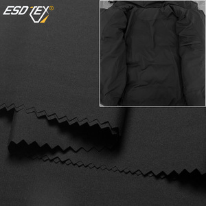 Vải tafta mềm nhẹ dệt trơn, sợi đen ẩn bằng graphene polyester <span class=keywords><strong>20D</strong></span>, chống tĩnh điện, dùng làm lớp lót cho quần áo nữ - Product Image 1