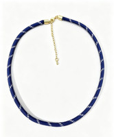 Collier ras du cou minimaliste en corde tressée à pois blancs et orange avec fermoir magnétique doré, bijou de mode décontracté pour femme au quotidien