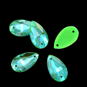 OLeeya - Cristales de Estrás de Primera Calidad para Coser, Color Neón AB en Forma de Lágrima, 10*18, Cristales de Vidrio para Coser, para Disfraces de Baile, Bikinis - Product Image 2