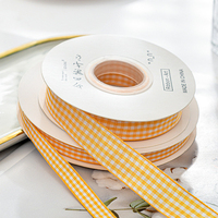 Offres Spéciales : Ruban à Carreaux de 1 cm avec Fleurs Fraîches, Ruban Cadeau, DIY Floral, Décoration de Cadeaux, Ruban en Satin pour Emballage de Gâteaux